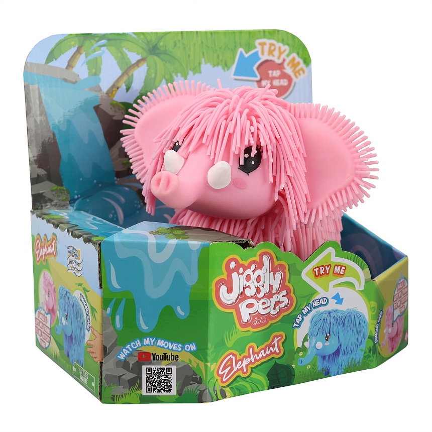 Джигли Петс Игрушка Мамонтенок розовый интерактивный, ходит Jiggly Pets