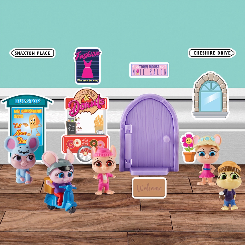 Маус ин Хаус. Игровой набор 5в1 фигурки Милли и мышки розовый. TM Mouse in the House