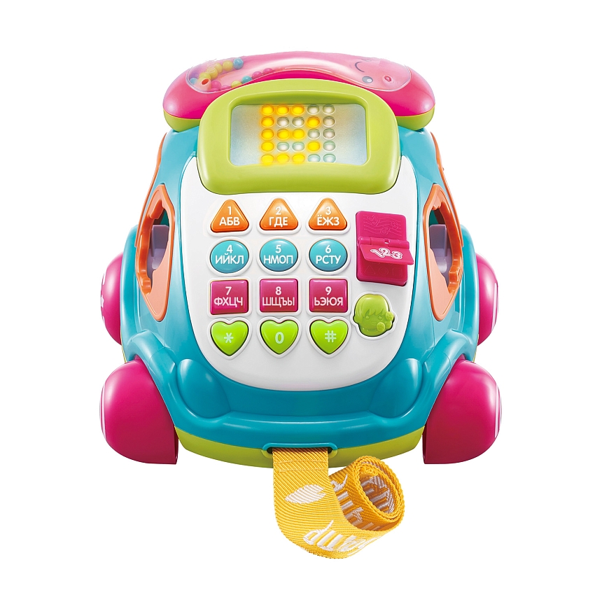 Ауби. Развивающая игрушка сортер-каталка Телефон, свет и звук. TM Auby