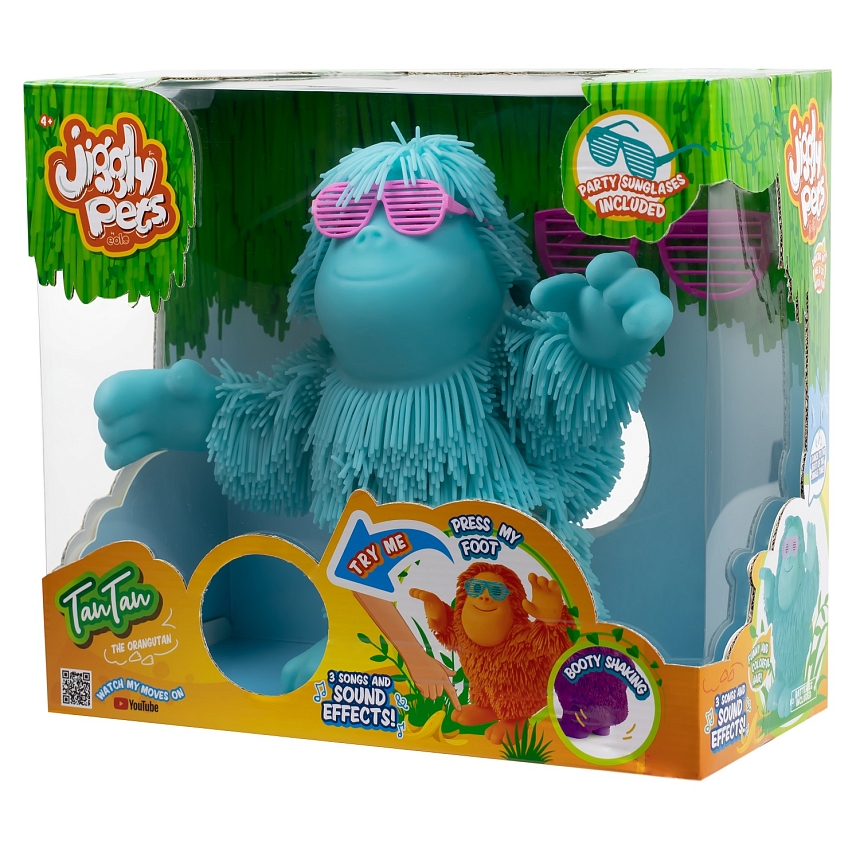 Джигли Петс Игрушка Орангутан Тан-Тан голубой интерактивный, танцует Jiggly Pets