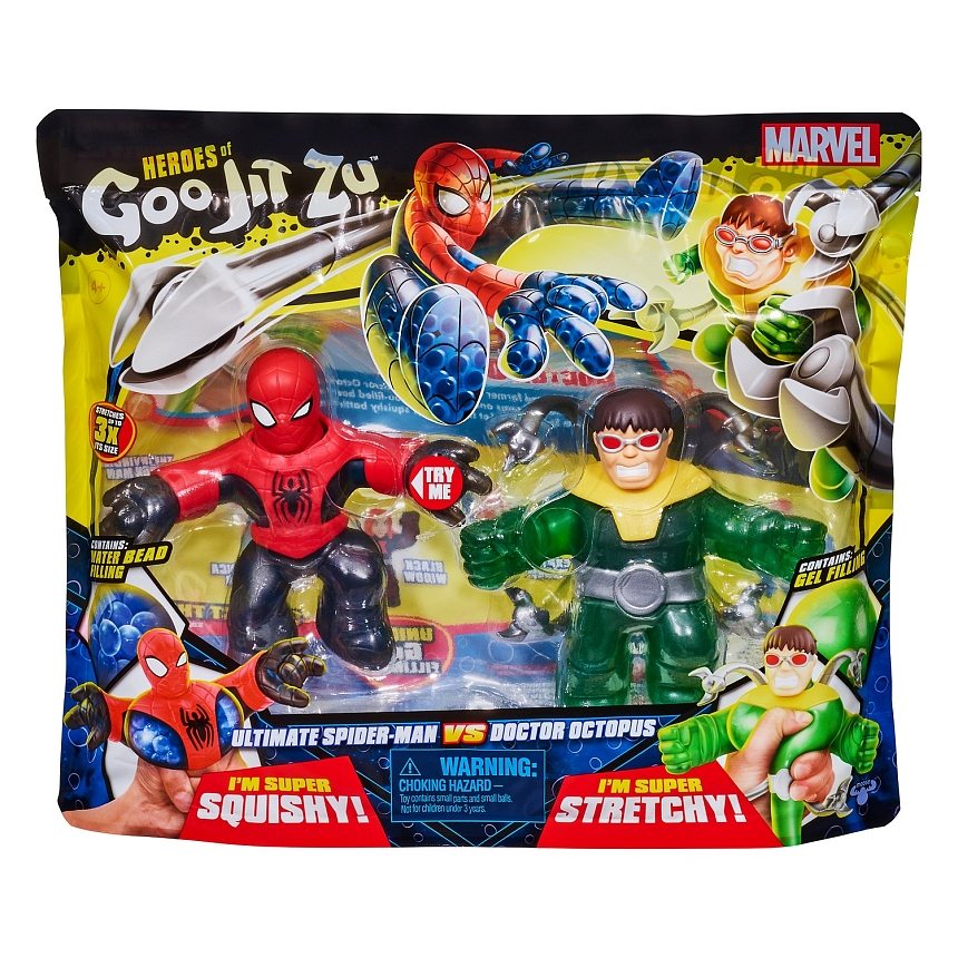 Гуджитсу Игровой набор Человек-Паук и Доктор Осьминог тянущиеся фигурки GooJitZu