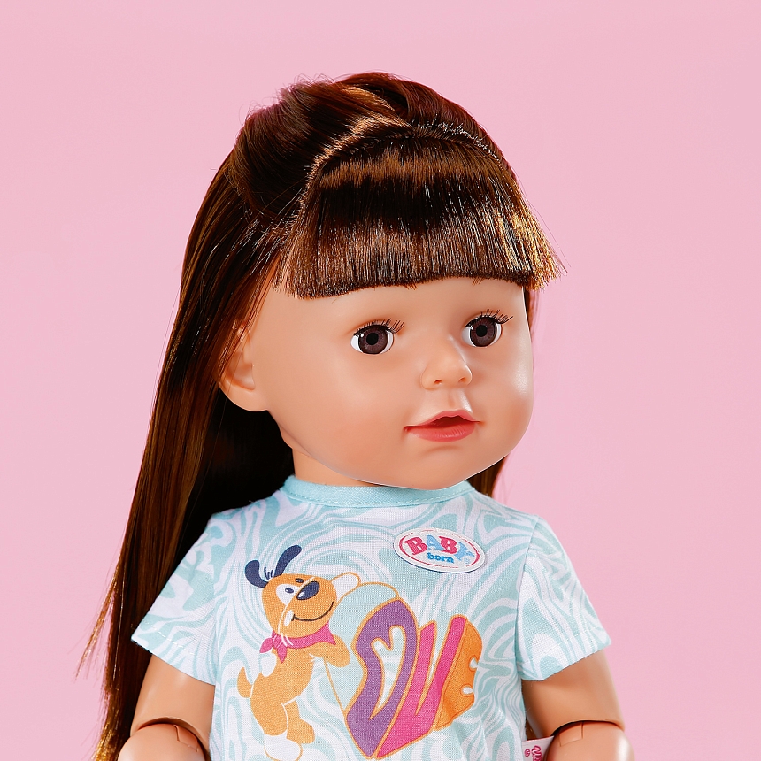 БЕБИ борн. Интерактивная кукла Cестричка Брюнетка 43 см. 2.0 BABY born