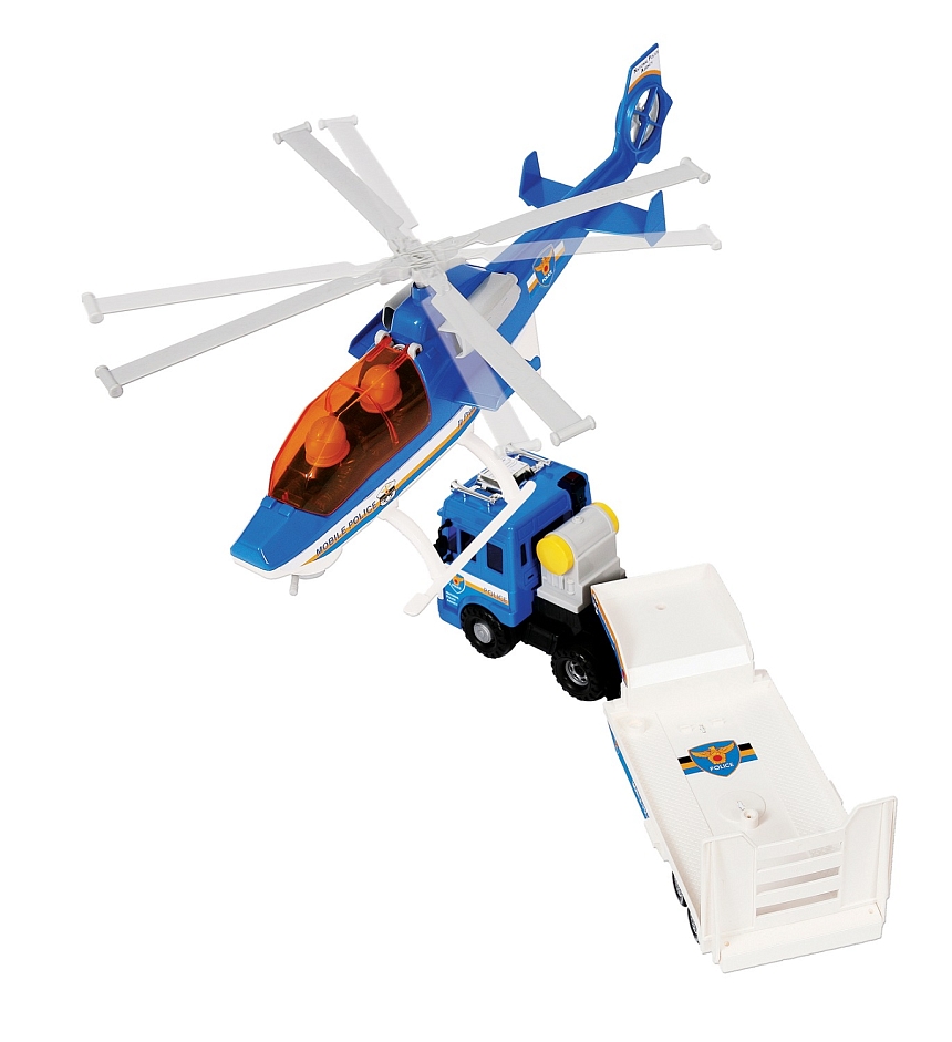 Дасунг Игровой набор Тягач с полуприцепом и вертолет Daesung